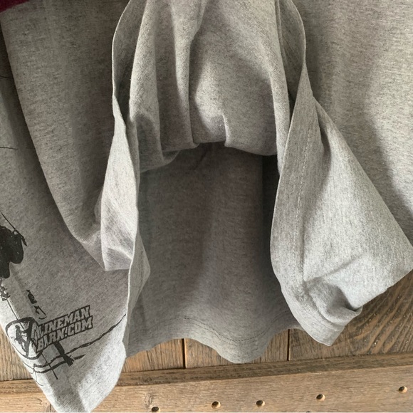 Men’s 2XL Vintage BAYSIDE LINEMAN Electrical Pole Work T-Shirt Gray Heather USA - Picture 9 of 11